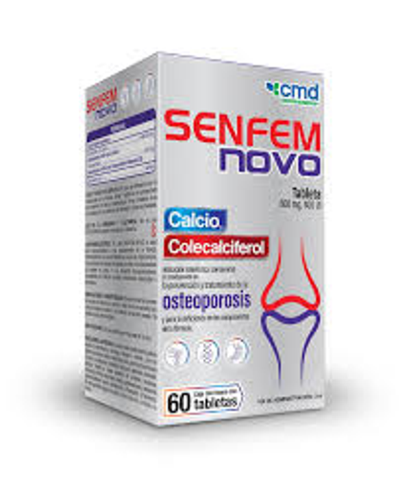 SENFEM NOVO  CALCIO 600MG7400UI COLECALCIFEROL C/60 TABS.