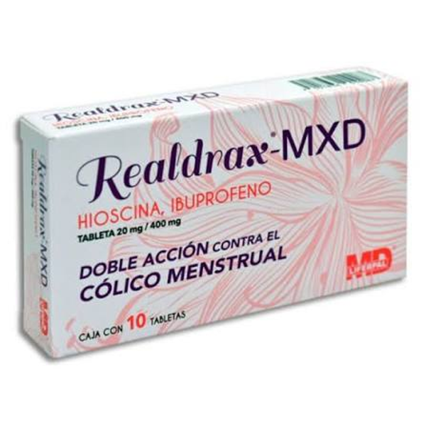REALDRAX TABS. BROMURO DE HIOSCINA 20MG IBUPROFENO 400MG C/10