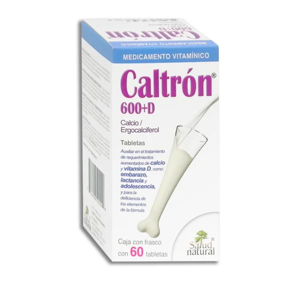 CALTRON 600+D (CARBONATO DE CALCIO 1.50 G ESTEARATO DE MAGNESIO 1.00 UN VITAMINA D 3.13 MCG PROTEINATO DE CALCIO 48.00 MG TALCO 1.00 UN)