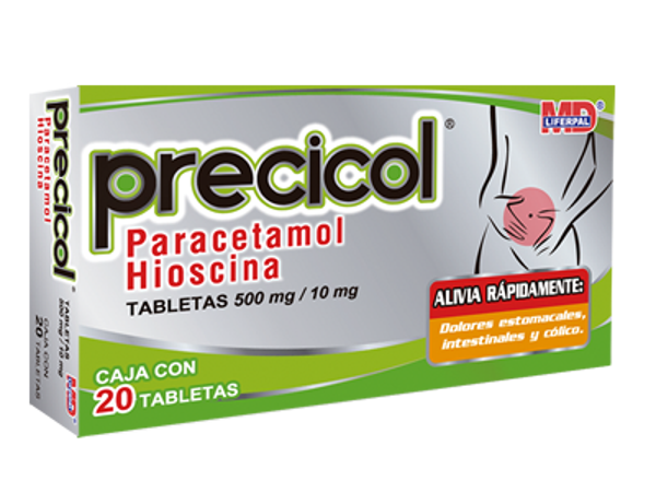 PRECICOL TABS (PARACETAMOL 500.00 MG BUTILHIOSCINA 10.00 MG)