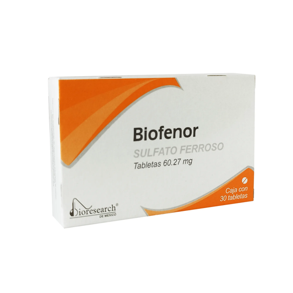 BIOFENOR TABS (SULFATO FERROSO 60.27MG) C/30
