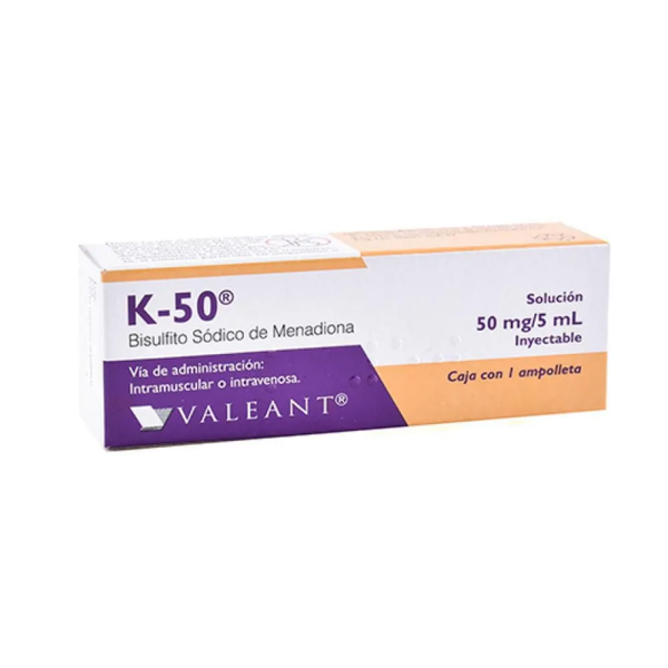 K-50 BISULFITO SODICO DE MENADIONA 50MG/5ML INY