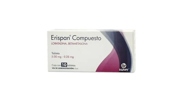 ERISPAN COMPUESTO TABS. LORATADINA 5.00 MG BETAMETASONA 0.25 MG C/10