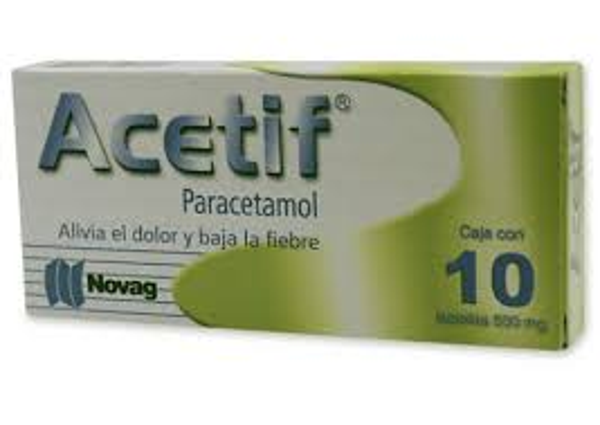 ACETIF  PARACETAMOL 500.00 MG TABS. C/10