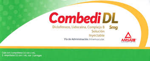 COMBEDI DL INY. C/3  AMPOLL.  DICLOFENACO SODICO 75.00 MG TIAMINA 100.00 MG PIRIDOXINA 100.00 MG LIDOCAINA 20.00 MG