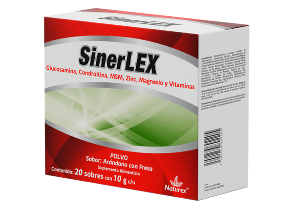 SINERLEX POLVO SULFATO DE ZINC 1.00 S/G CONDROITINA 1.00 S/G METILSULFONILMETANO 1.00 UN VITAMINAS Y MINERALES 1.00 S/G MAGNESIO 1.00 S/G GLUCOSAMINA 1.00 S/G