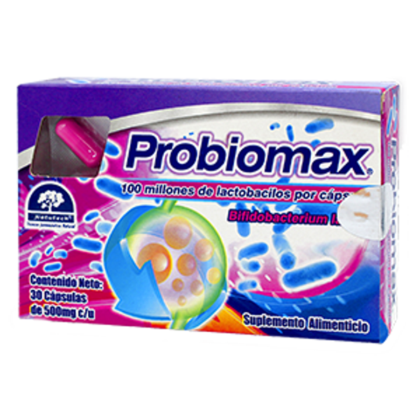 PROBIOMAX  CAPS. C/30 SOYA 10.00 G CASEINATO DE CALCIO 10.00 G LACTOBACILOS 2.50G