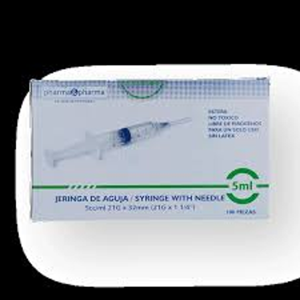 JERINGA 5ML VERDE PHARMA & PHARMA  (21Gx32mm) 100PZS