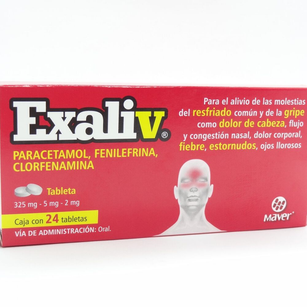 EXALIV TABS (CLORFENAMINA 2MG/ FENILEFRINA 5MG /PARACETAMOL 325MG)