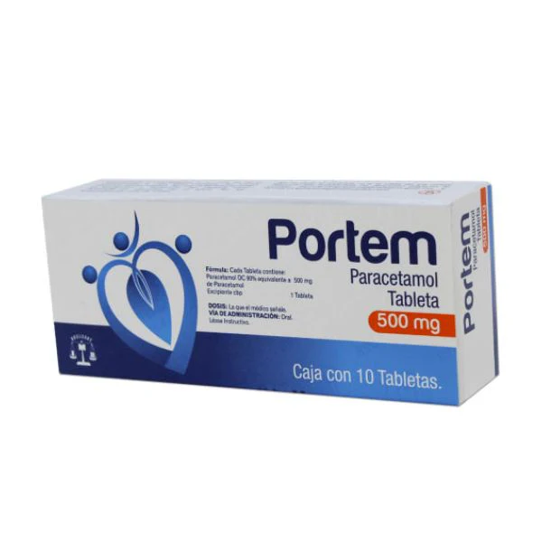 PORTEM PARACETAMOL 500.00 MG TABS C/10