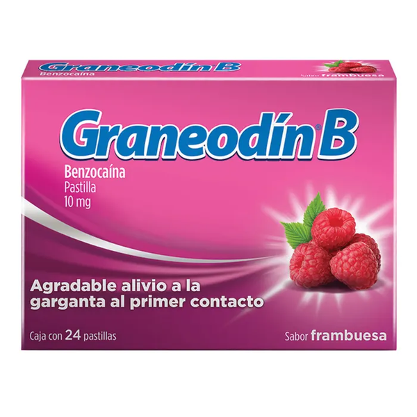 GRANEODIN B FRAMBUESA BENZOCAINA 100MG