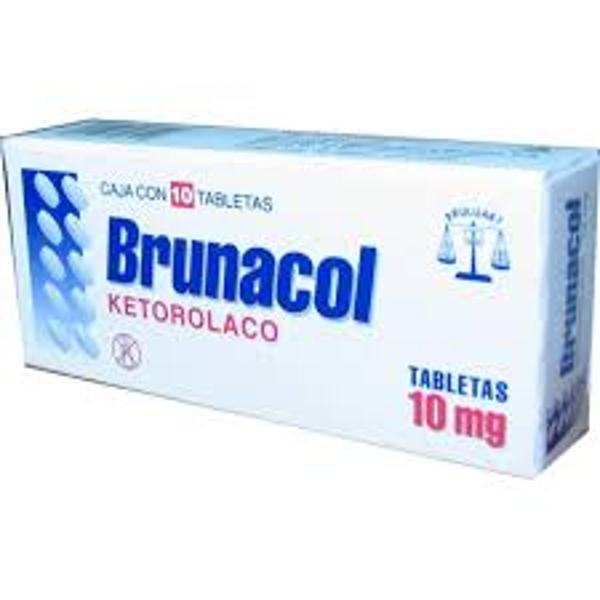 BRUNACOL KETOROLACO 10MG TABS. CAJA C/1O