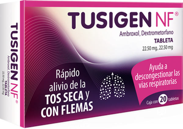 TUSIGEN NF AMBROXOL DEXTROMETORFANO TABS C/20