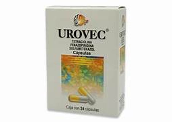 UROVEC CAPS. C/12 FENAZOPIRIDINA 50.00 MG SULFAMETOXAZOL 250.00 MG TETRACICLINA 125.00 MG
