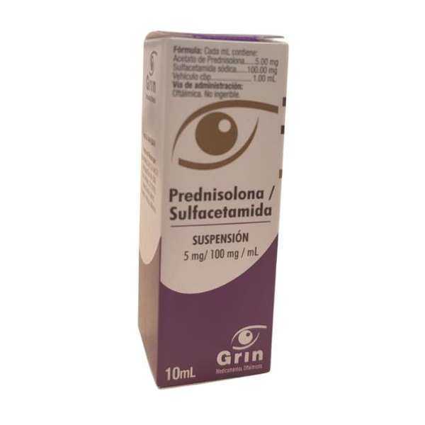PREDNISOLONA/SULFACETAMIDA SUSPENSION 5MG/100MG/ML GRIN