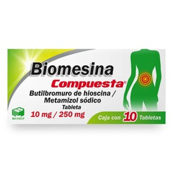 BIOMESINA COMPUESTA TABS. C710  METAMIZOL SODICO 250.00 MG BROMURO DE BUTILHIOSCINA 10.00 MGBIOMESINA COMPUESTA TABS. C710  METAMIZOL SODICO 250.00 MG BROMURO DE BUTILHIOSCINA 10.00 MG