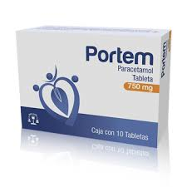 PORTEM PARACETAMOL 750.00 MG TABS. C/10