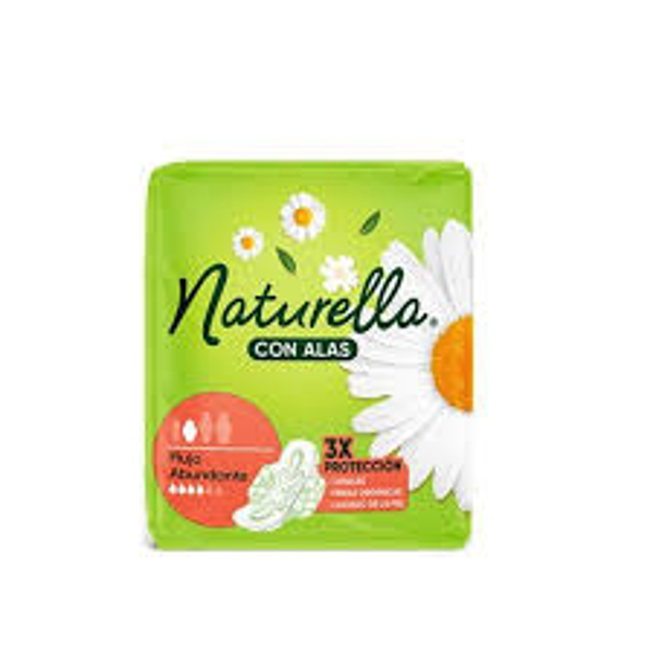 TOALLAS FEMENINAS NATURELLA CON ALAS FLUJO ABUNDANTE C/8