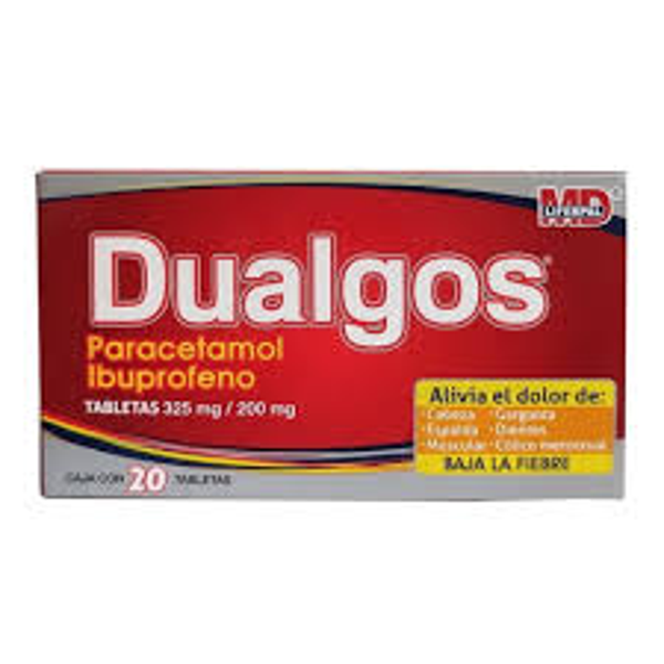 DUALGOS TABS. PARACETAMOL 325.00 MG IBUPROFENO 200MG C/20