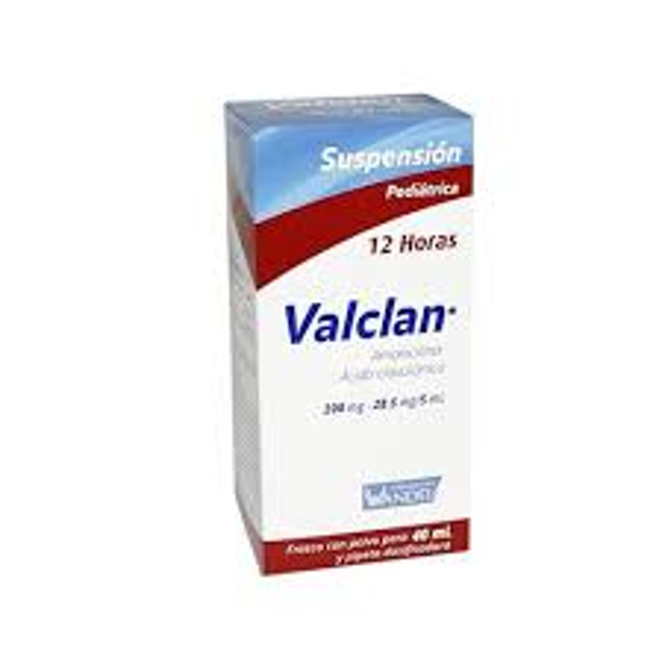 VALCLAN SUSP. AMOXICILINA 200MG 12H.  ACIDO CLAVULANICO 28.50 MG/5ML