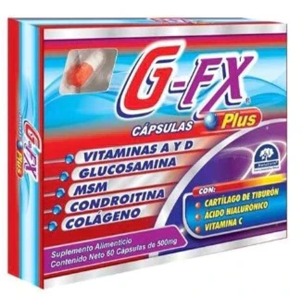 G-FX PLUS CAPS (VIT A Y D/GLUCOSAMINA/MSM/CONDROITINA/COLAGENO/CARTILAGO DE TIBURON/A.HIALUR/VIT C) C/30