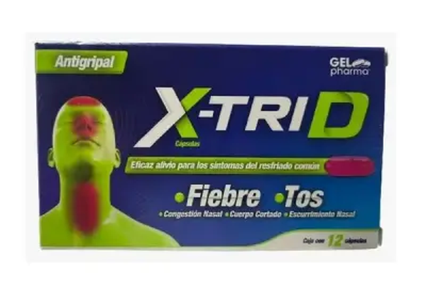X-TTRI D (CLORFENAMINA 2.00 MG PARACETAMOL 250.00 MG FENILEFRINA 5.00 MG DEXTROMETORFANO 15.00 MG) C/12 CAP