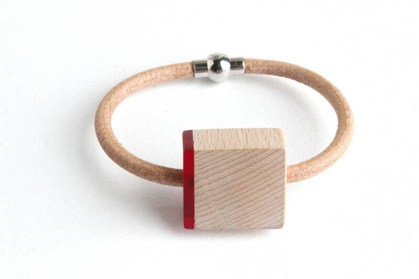 Armband beukenhout en acrylaat A20-2