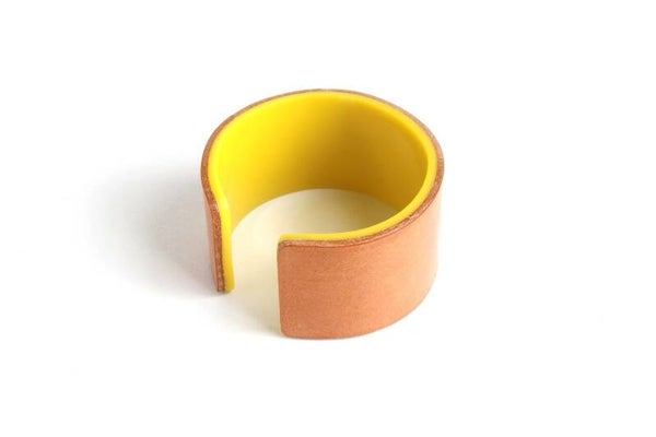 Armband acrylaat  en leer A20-9