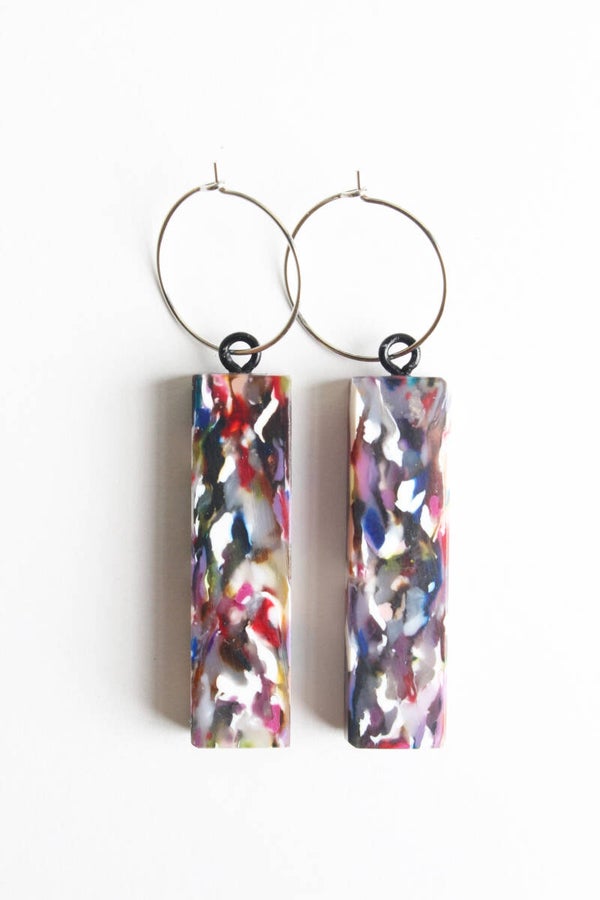 VERKOCHT Oorbellen gerecycled acrylaat O20-41