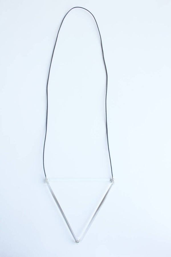 Ketting glas en leer K20-85