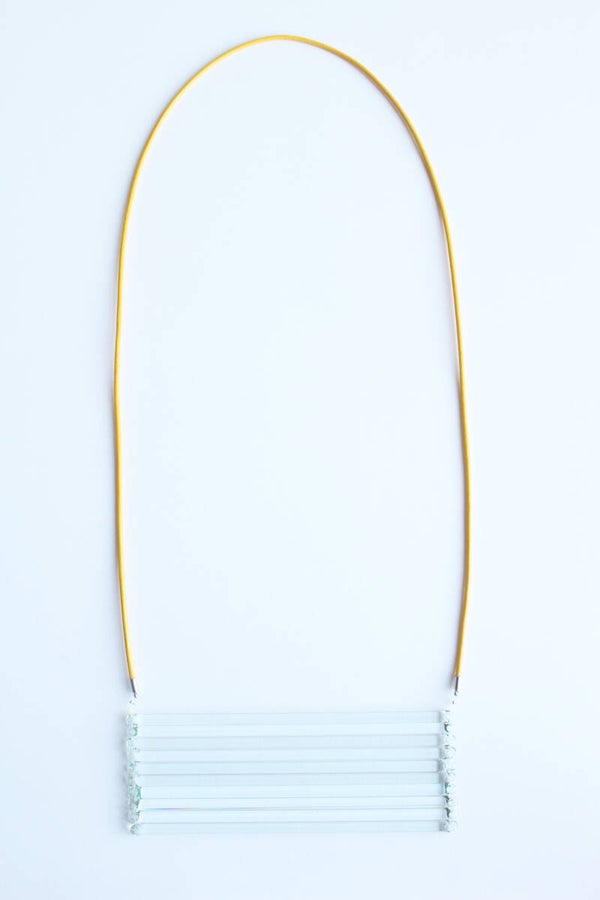 Ketting glas en leer K20-86