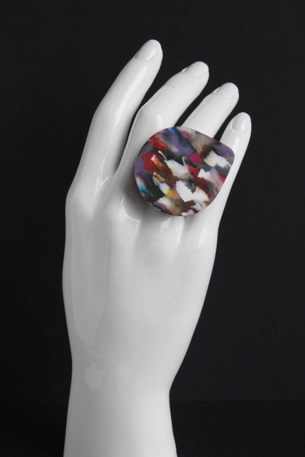 VERKOCHT Ring gerecycled acrylaat R21-18