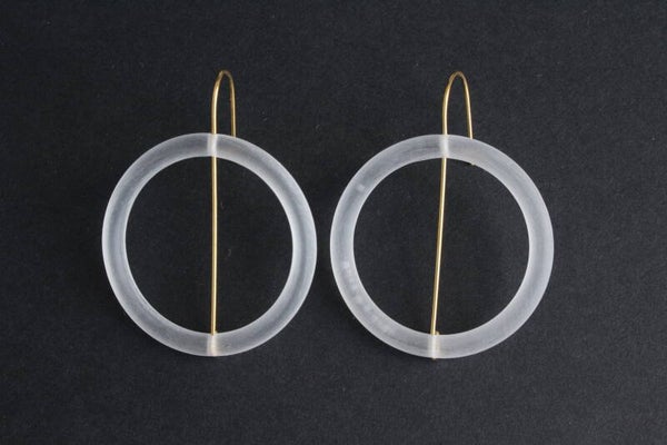 Oorbellen acrylaat en messing O21-11