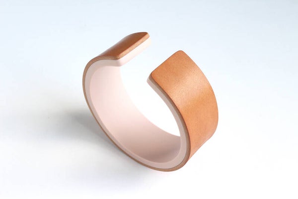 Armband acrylaat en leer A21-14