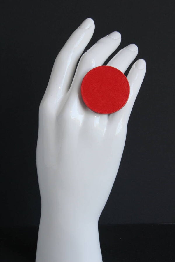 Ring leer en acrylaat rood R22-17