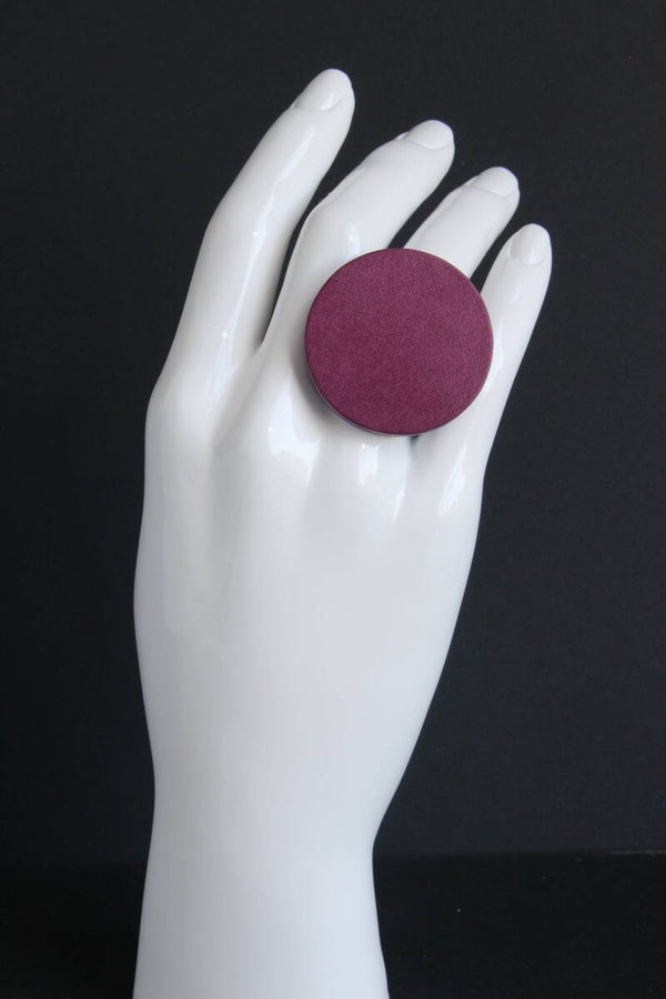 Ring leer en acrylaat paars R22-16