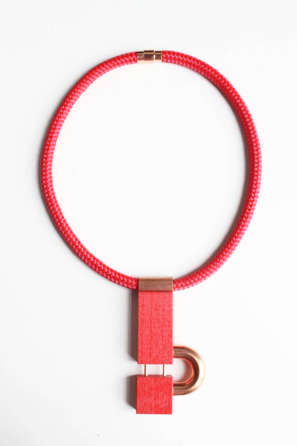 Ketting hout, koper, koord K21-49