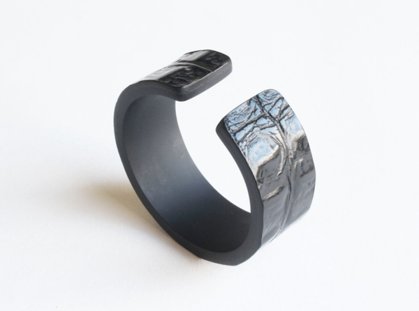 Armband acrylaat en croco print leer A22-12