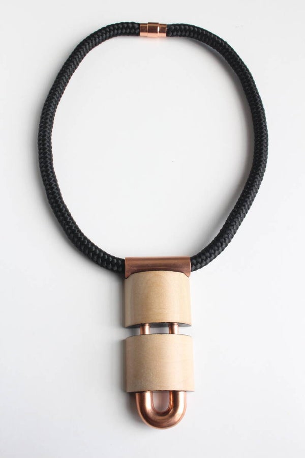 Ketting hout, koper, koord K22-13