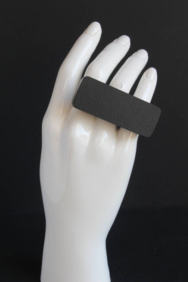 Ring leer en acrylaat zwart R22-88