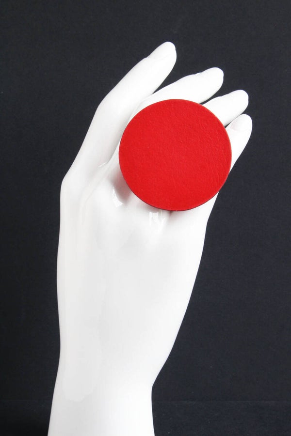 Ring leer en acrylaat rood R23-50