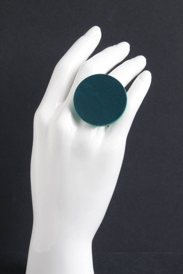 Ring leer en acrylaat donkergroen R23-52