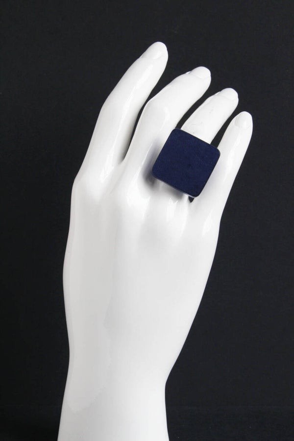 Ring leer en acrylaat blauw R23-71