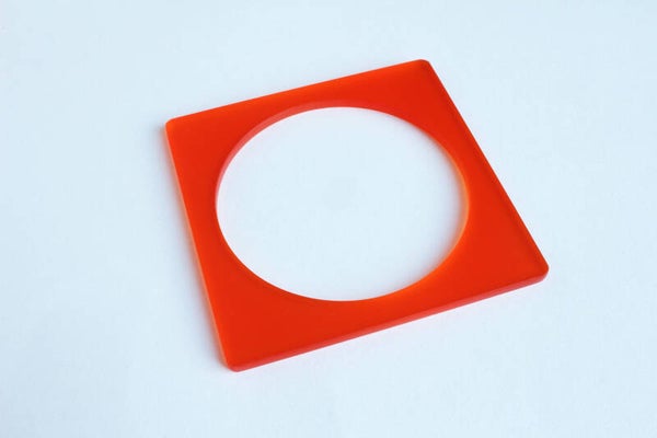 Armband vierkant oranje acrylaat A24-2