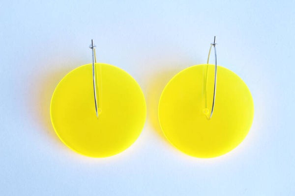 Oorbellen neon geel R-O24-14