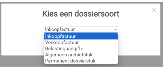 Digitaal dossier King software dossiersoort