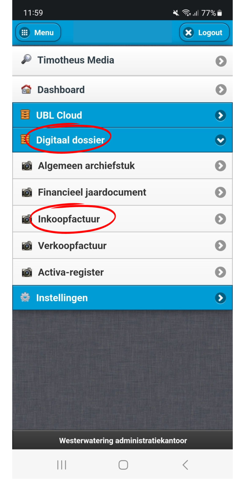 Muis live app inkoopfacturen