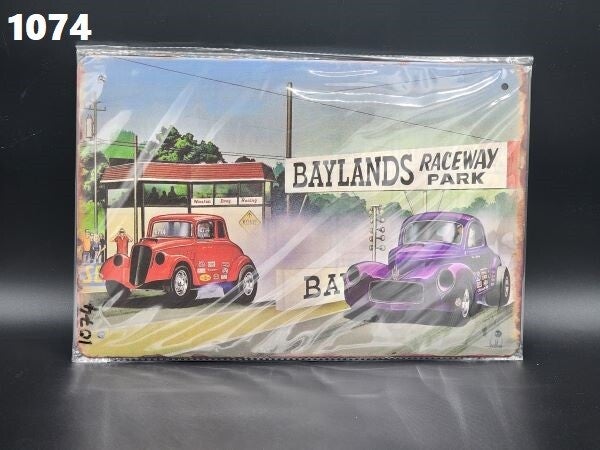 Tin Sign 1074 - Baylands Raceway Park