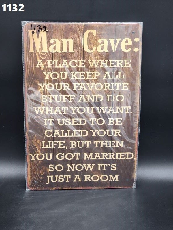 Tin Sign 1132 - Man Cave A Place Where You Keep All Your....