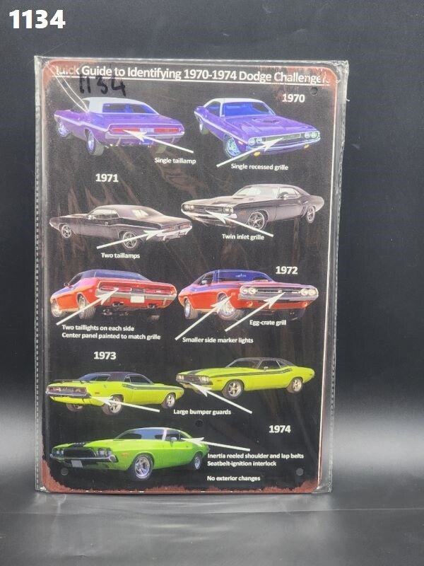 Tin Sign 1134 - Dodge Challenger Identifier